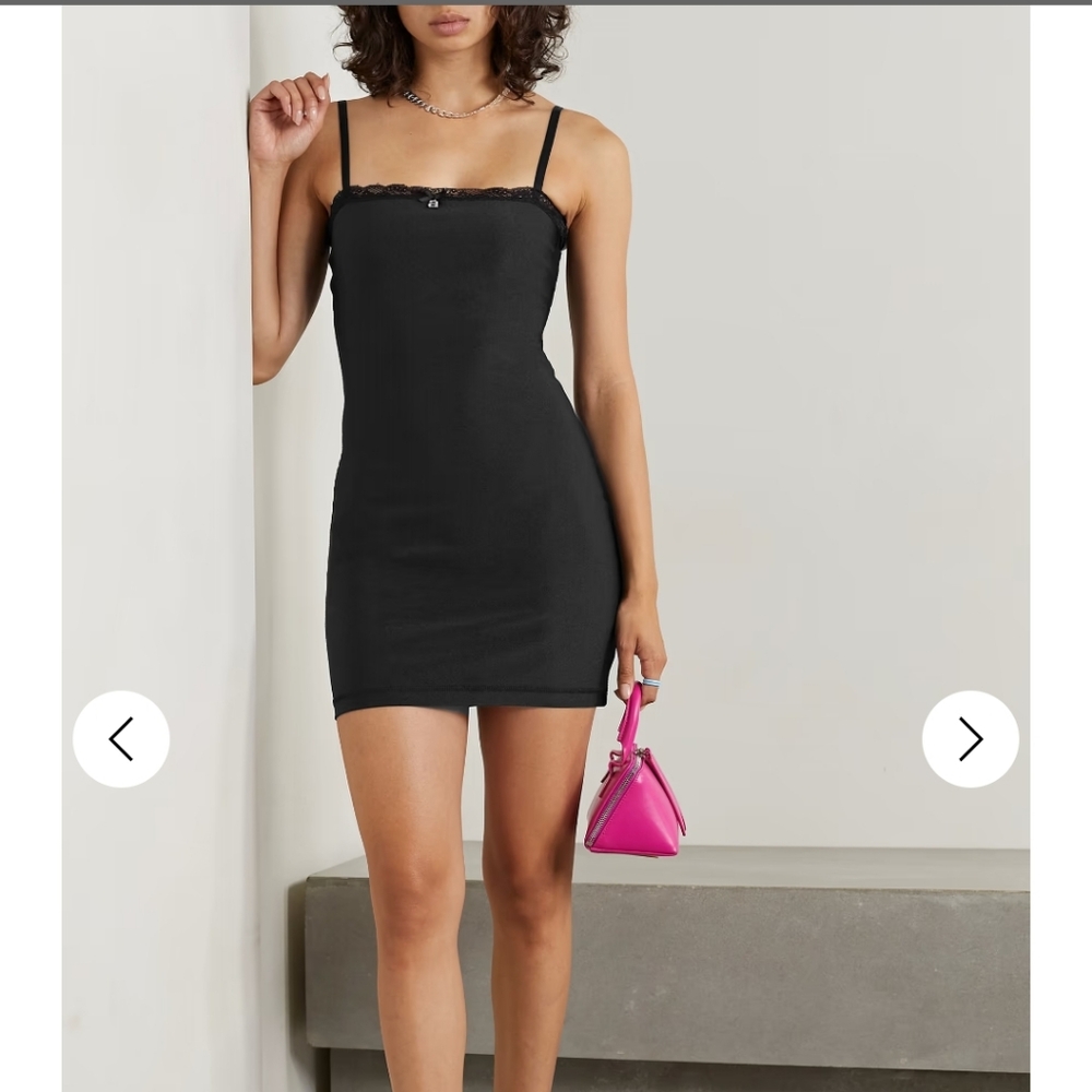 Alexander Wang by T Lace trimmed stretch jersey mini dress